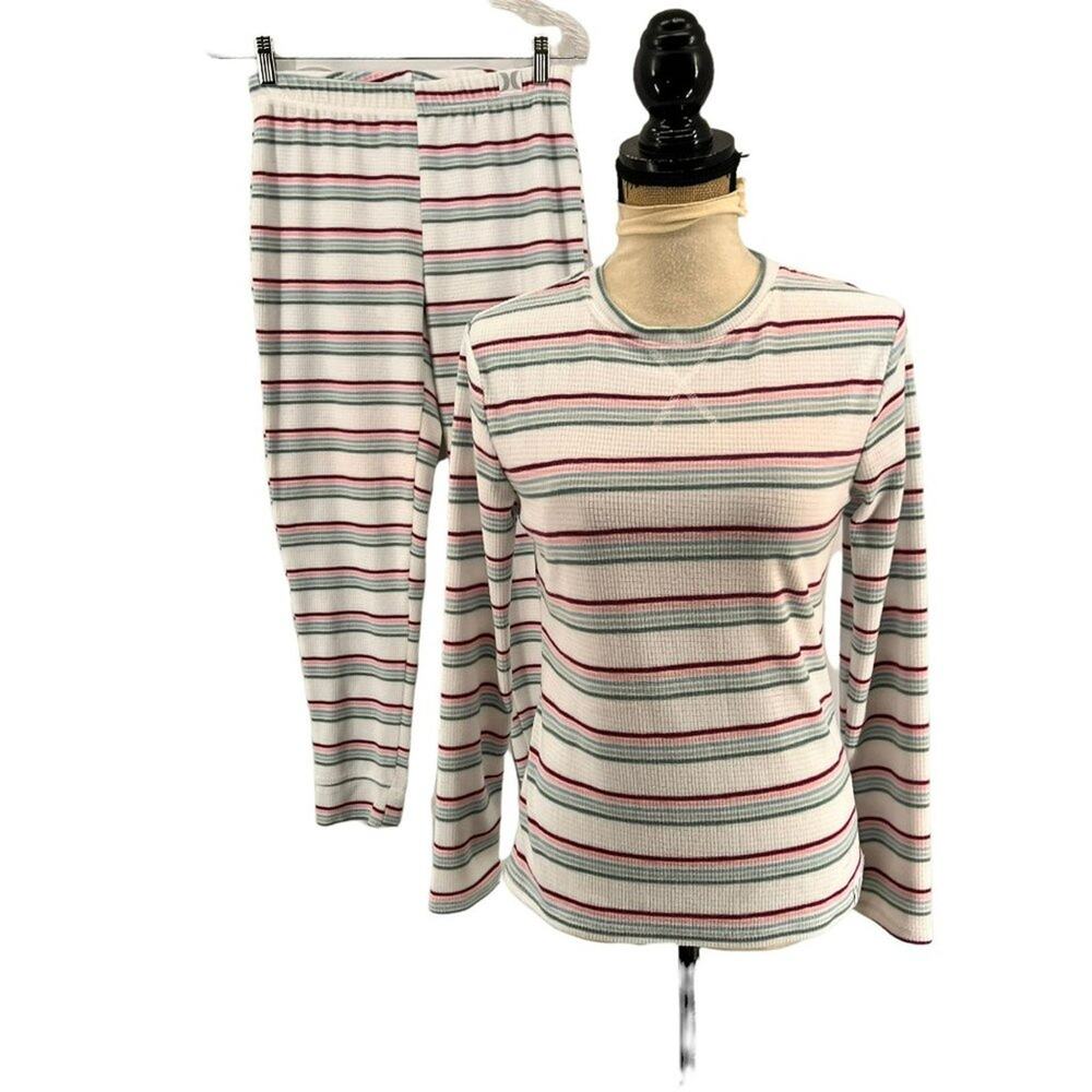 Hurley Thermal Tropical Striped Pajama Set Large